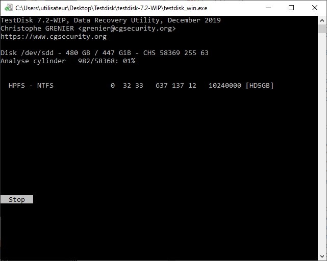 arrêter disque non reconnu