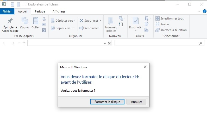 disque raw demande formatage