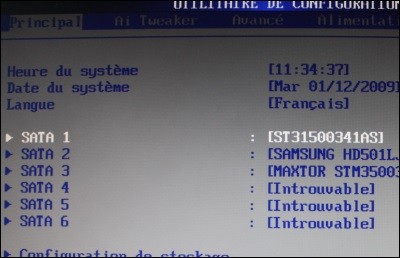 disque dur non détecté dans le bios