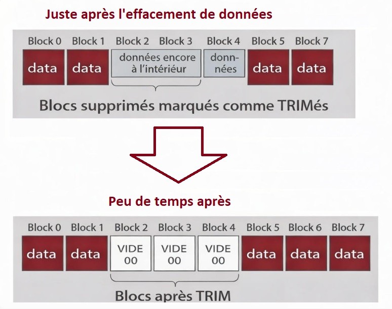 Fonctionnement du TRIM dans un SSD